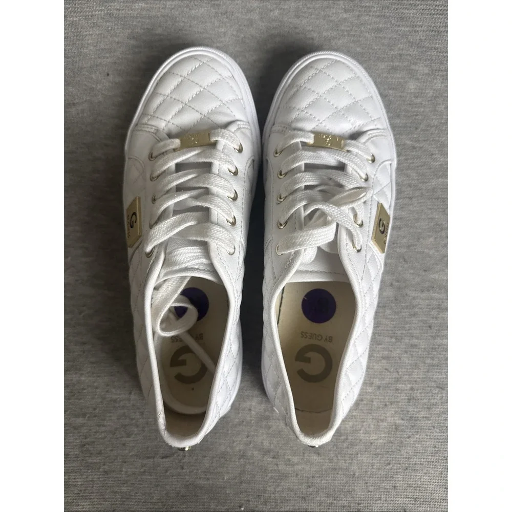 G By Guess GGoadie2-M Womens White Quilted Designer Sneakers Size 8.5M - Picture 6 of 11